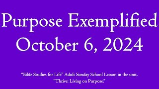 Purpose Exemplified  October 6 2024 PrepTalk [upl. by Aeduj402]