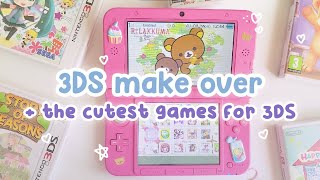 Kawaii Rilakkuma 3DS XL Make Over 💗  Cutest Games for 3DS 💐Homebrew in 2022 [upl. by Sej]