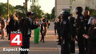 Wayne State University forces proPalestinian protesters off campus [upl. by Enorej]