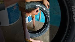 Bike Tyre Later Highlight MRF tyre letter paintr15v2 r15v3 yamaha r15v4 short [upl. by Thorvald]