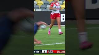 That bounce 🤯🤯🤯NRLWCowboysDragons 9WWOS NRL NRLW [upl. by Einner519]