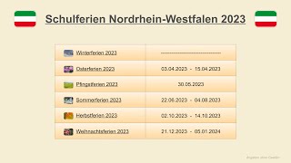 Schulferien Nordrhein Westfalen 2023 [upl. by Jeanette]