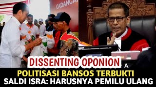 VIRAL‼️ Keputusan Dissenting Oponion Hakim MK Saldi Isra quotHarusnya Pemilu Diulangquot [upl. by Onaireves]