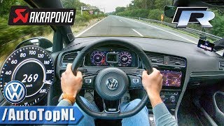 VW Golf R MK75 AKRAPOVIC Autobahn POV TOP SPEED 269kmh by AutoTopNL [upl. by Grounds]