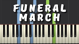 Easy Piano Tutorial Funeral March by Chopin simplified with free sheet music [upl. by Yroj]