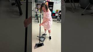 Sweeping at school downsyndrome neurodivergent caregiverlife independentskills [upl. by Reuben831]