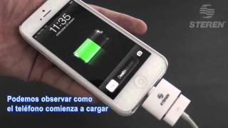 Video que muestra el Adaptador de conector dock a lightning compatible con iphone 5 [upl. by Linetta]