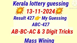 Kerala Lottery Guessing13112024WednesdayFifty fifty117Result427Guessing ABC427 [upl. by Narmi]