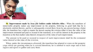 section 51 of Transfer of property Act1882 improvement made by bona fide holders under defective [upl. by Aznarepse188]