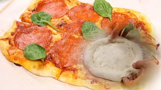 Autolyse Pizza Dough No Kneading No Rolling Thin Thick at your will【Audio】 免揉披萨 薄底厚底随变来！ [upl. by Notle]