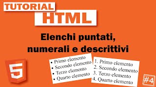 Elenchi puntati numerali e descrittivi  4 Tutorial HTML Ita [upl. by Peatroy]