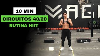 Circuitos 4020  RUTINA HIIT 10min de intensidad [upl. by Anivel]