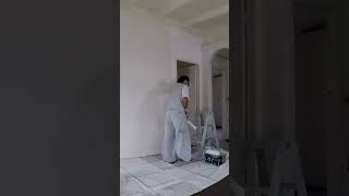 Painting interior wall using a roller [upl. by Shifrah]