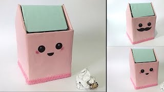 How To Make cute Trash bin From Cardboard  Waste Material Craft Ideas [upl. by Cristy856]