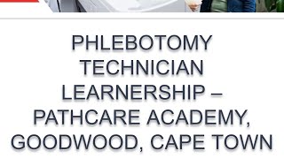 Pathcare Phlebotomy learnership program open  Application progress [upl. by Dloraj]