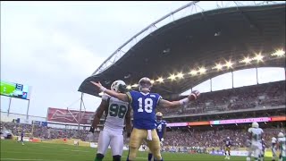 Winnipeg Blue Bombers vs Saskatchewan Roughriders 2013 Banjo Bowl Highlights [upl. by Eilrebmik910]