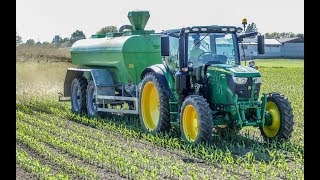 Gülle in den Maisbestand ausbringen  John Deere 6130 R  16000l Bauer Güllefass [upl. by Clintock987]