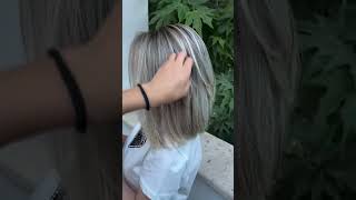 Mechas Balayage 🤍shorts hairstyle grayhair [upl. by Ahseinet]