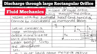 Discharge through large rectangular orifice  Fluid Mechanics [upl. by Arathorn420]