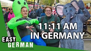 Why Germans Celebrate Carnival at 1111 am  Easy German 477 [upl. by Eidnalem358]