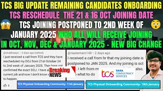 TCS BREAKING NEWS PENDING JOINING POSTPONED TO JANUARY 2025  FRESHERS amp EXPERINECED JOINING UPDATE [upl. by Ahsrav]