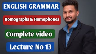 English Grammar  Homographs amp Homophones amp Rhyme Scheme  Lecture 13  JR Tutorials [upl. by Ahtamat]