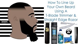 How To Line Up Your Own Beard Using A T Blade Trimmer amp Straight Edge Razor  Parker SR1 [upl. by Nevile]