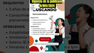 ✅ OFERTAS DE EMPLEO EN CALI HOY 🛑 shorts short Vacantes de empleo en Cali ⭐ [upl. by Deegan]