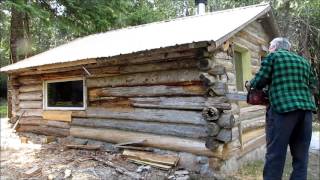 Martins Old Off Grid Log Cabin 24 Repairing Logs [upl. by Yemerej]