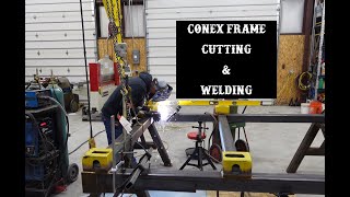 Conex frame cutting and welding [upl. by Notyarb]