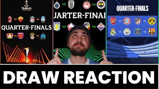 🚨PERFECT UCL DRAW  UNREAL EUROPA amp CONFERENCE LEAGUE DRAW  QUARTER FINAL DRAW REACTION [upl. by Rotceh]