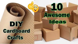 DIY  10 Awesome Cardboard Crafts Ideas  Best out of Waste [upl. by Ardelia]