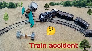 DIY tractor crash  train vs diy tractor accident mini creative [upl. by Cox]