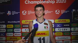 EuroVolley U18M le dichiarazioni e la gioia dell MVP dei Campionati Europei Luca Porro [upl. by Maddock]