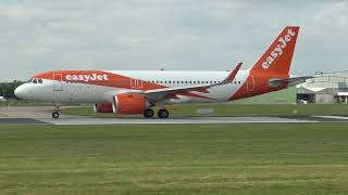 Easyjet Airbus 320Neo GUZLT Take Off Manchester EGCC [upl. by Riehl871]