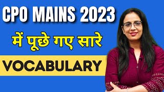 Vocab Asked in SSC CPO Mains 2023  Idioms Synonyms Antonyms One Word Substitution  Rani Maam [upl. by Faden905]