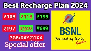 BSNL Prepaid Recharge Plans and Offers 2024  BSNL Popular Recharge Plans 2024 [upl. by Celie354]