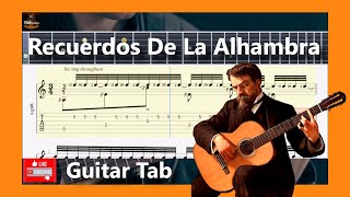 Recuerdos De La Alhambra  Francisco Tárrega  Guitar tab [upl. by Vedette]