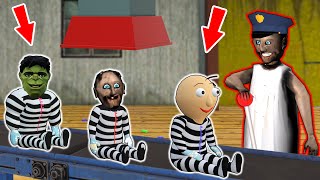 GrannyCop vs Little Baldi Granny and Hulk in a cage  funny horror animation 171180 p [upl. by Ruscio]