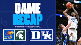 Flaggs late turnovers seal UPSET win for No 19 Kentucky Kansas tops Michigan State  Game Recaps [upl. by Branden]