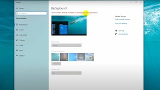 Background Wallpaper Some of these settings are hidden or managed by your organization Windows 10 [upl. by Rainwater]