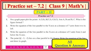 Practice set 72 class 9 maths part 2  Chapter 7 Coordinate Geometry  Maharashtra Board class9th [upl. by Halfon]