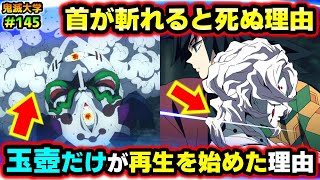 【鬼滅の刃】鬼が死ぬ条件は quot首を斬るquot ではなく正確には○○！首を斬られた玉壺が再生を始めた理由！（刀鍛冶の里編上弦集結十二鬼月無惨鬼滅大学） [upl. by Ohaus]