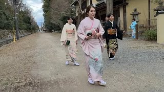 Kyoto Ride  Imperial Palace 京都御苑 to Yasaka Shrine 八坂神社 weddingkimono kyoto japan kimono [upl. by Yblok182]