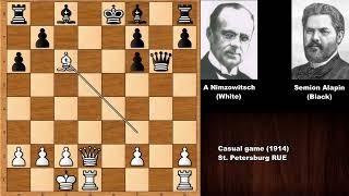 Opera Mate Aron Nimzowitsch vs Semion Alapin 1914 [upl. by Birk]