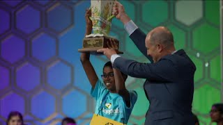 7th grader from Tampa Bay wins 2024 Scripps National Spelling Bee after dramatic spelloff [upl. by Afnin]