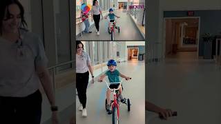 Physical therapist gifts custom bike to 7yearold patient with rare condition shorts [upl. by Rednael]