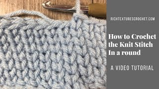 How to Crochet the Knitwaistcoat Stitch in a Round [upl. by Pryor]