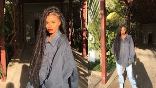 HOW TO DO RIHANNA JUMBO DREADS ON YOURSELF  save ya coin and edges 2k19 [upl. by Maro]