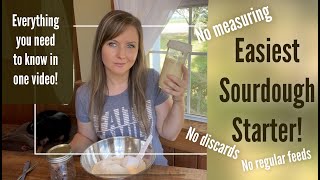 Easiest Sourdough Starter No Measuring No Discards [upl. by Goodill]